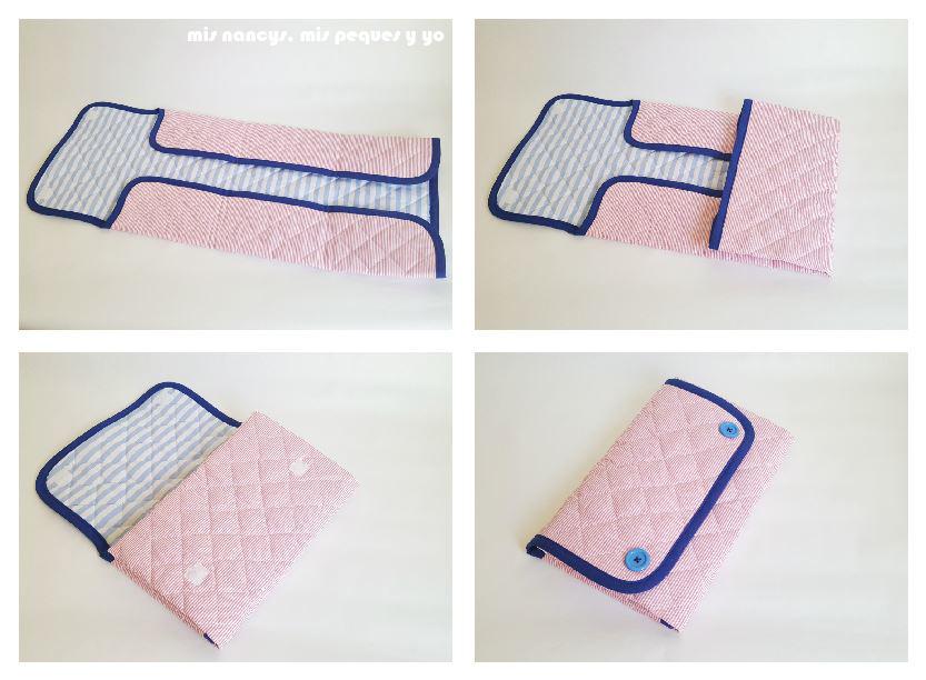 mis nancys, mis peques y yo, conjunto de cambiador para bebe y bolsitas tipo sobre, como doblar el cambiador