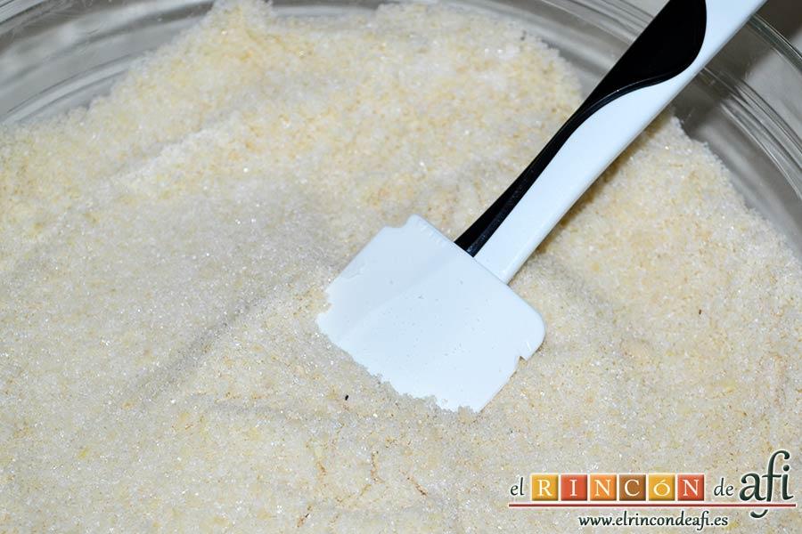 Pastitas de almendra, mezclar bien