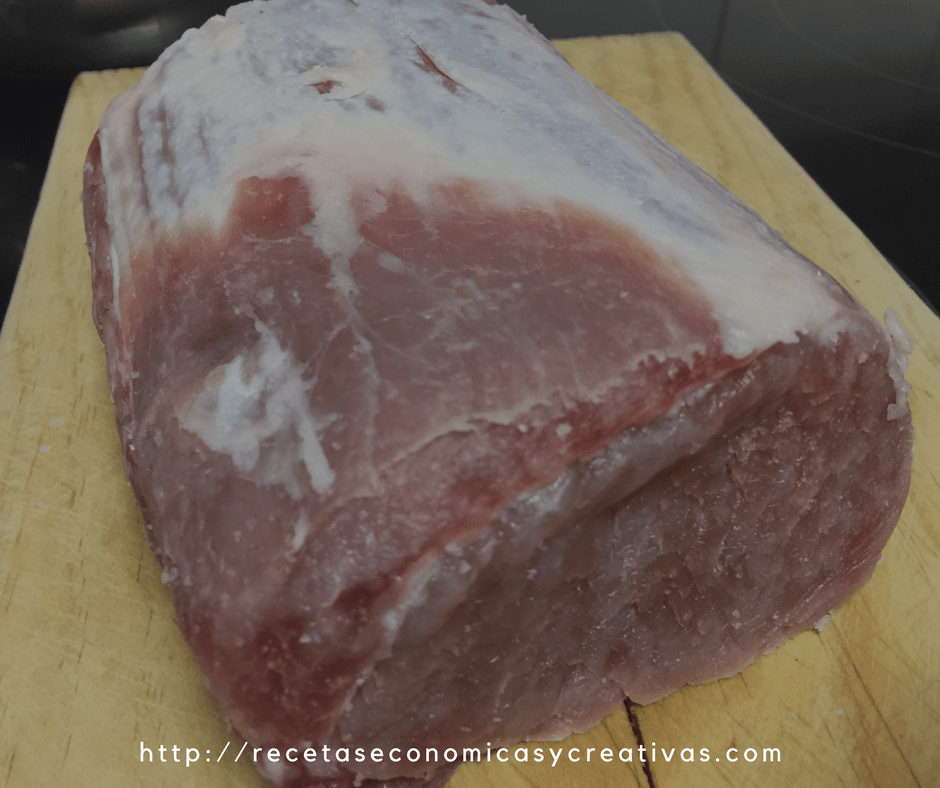 Lomo crudo tras pasar por la sal