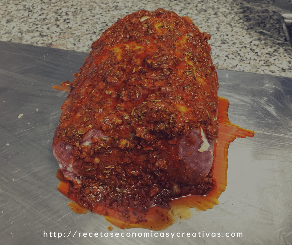 Lomo embuchado casero - antes de envolver