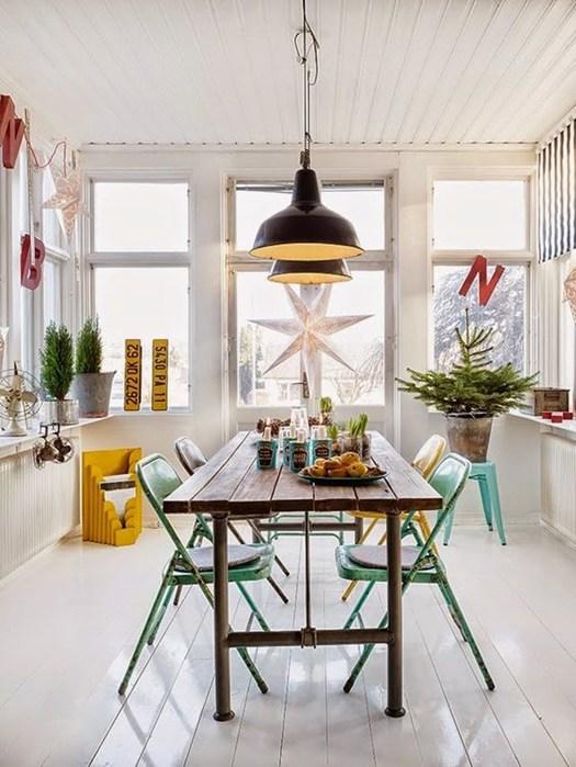 Mesas de comedor en ambientes de estilo nórdico.
