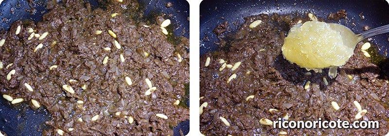 Hojaldres de morcilla con queso y mermelada