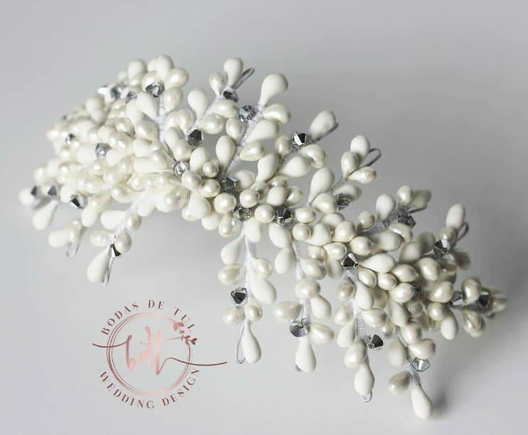 tocado de novia artesanal