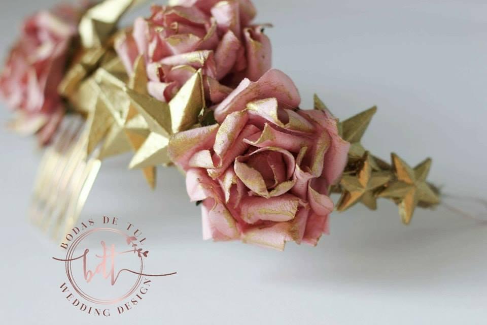 tocado novia estrellas