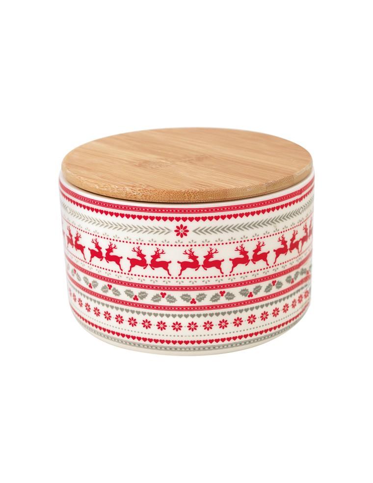 Bote De Ceramica Con Tapa Ivy White