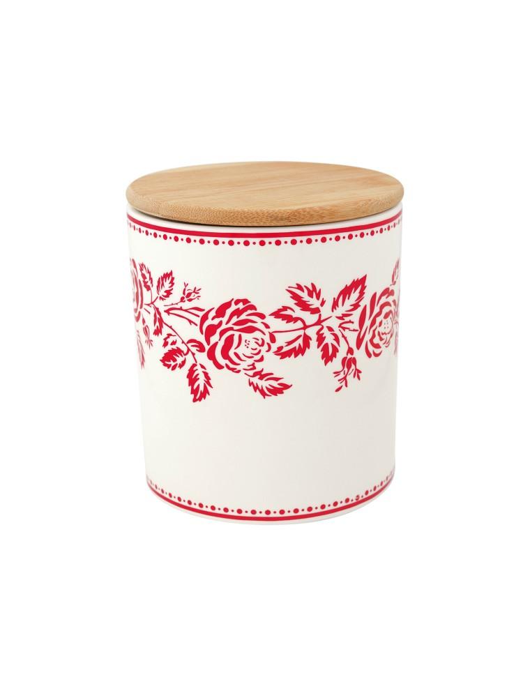 Bote De Ceramica Con Tapa Fleur Red Green Gate