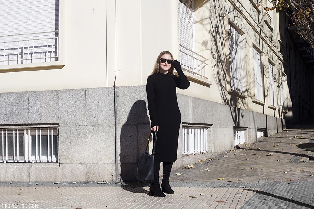 Trini | Maison Margiela knit dress Prada boots