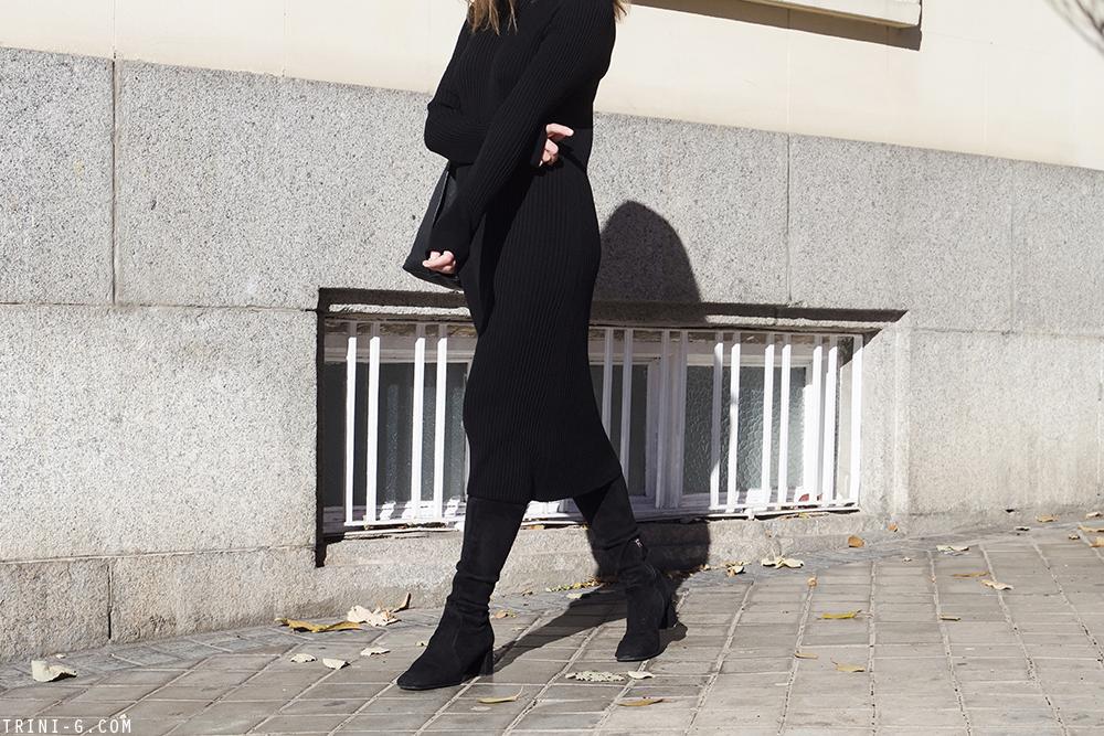 Trini | Maison Margiela knit dress Prada boots