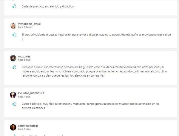 comentarios del curso
