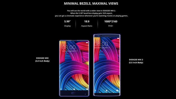 DOOGEE Mix 2 analisis reseña review de smartphone con CPU Helio P25 Octa Core a 2.5 GHz 6GB RAM y 64GB de almacenamiento interno ampliable 4 camaras, doble cámara trasera de 16MP + 13MP y doble cámara frontal de 8MP + 8MP especificaciones precio y opinión