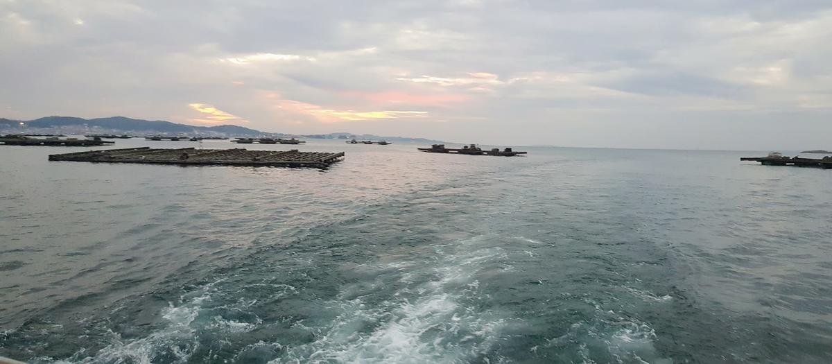 Bateas en la ría de Arousa.