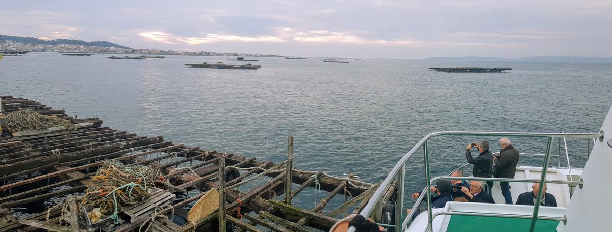 Vistas de las bateas desde el catamarán.