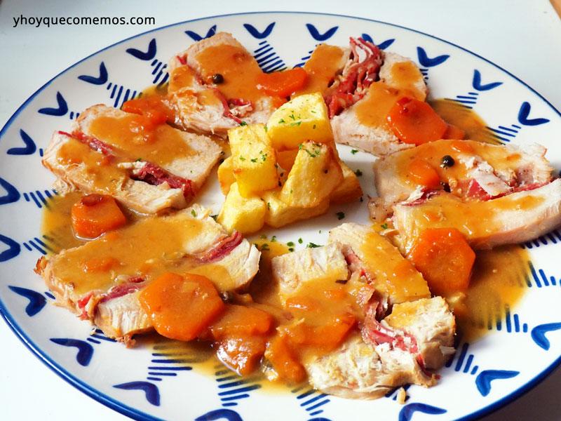 lomo relleno de jamon y queso