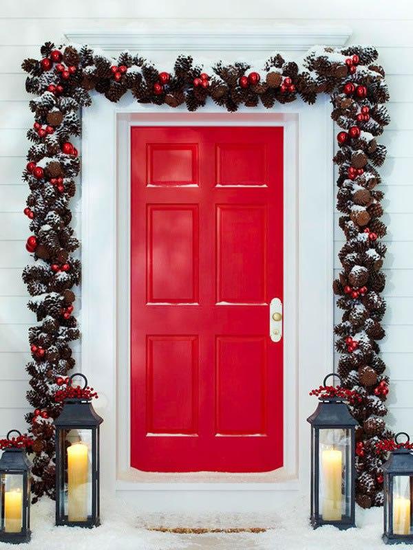 Decoración para la entrada de la casa Navidad. Imagen referencial de Pinterest.