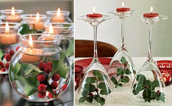 Velas decorativas Navidad. Imagen referencial Pinterest.