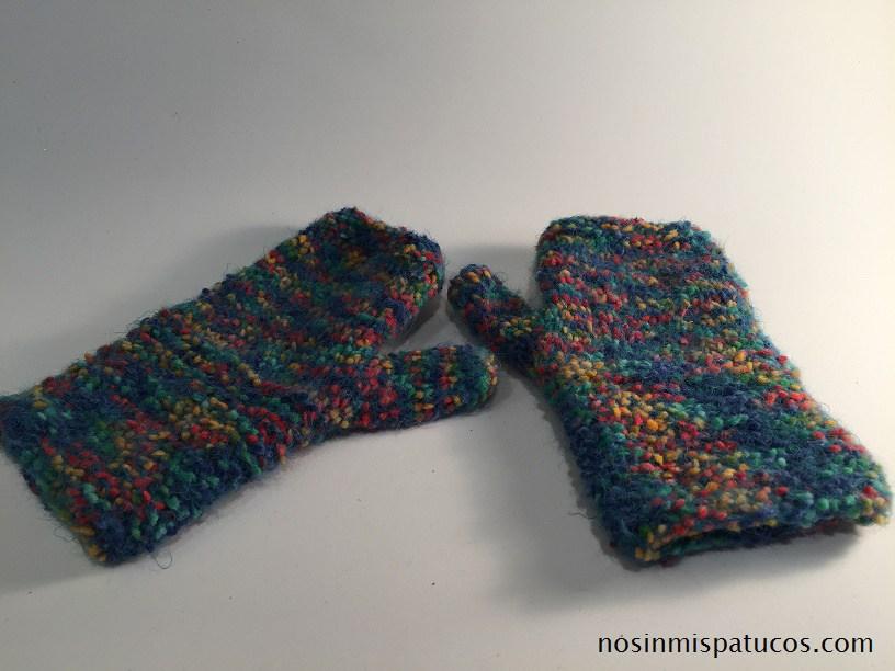 mitones tejidos a mano