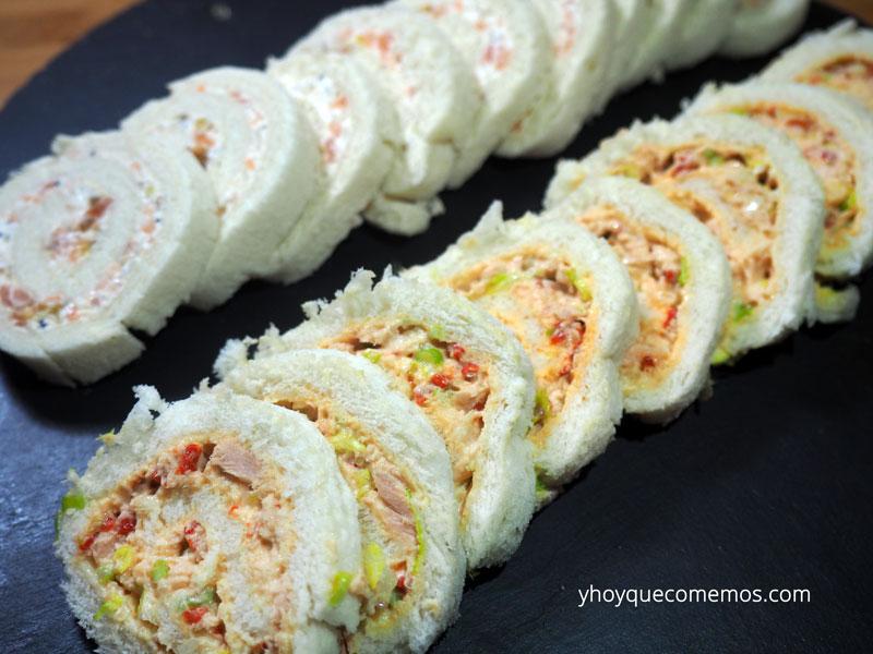 2 canapes faciles con pan de molde