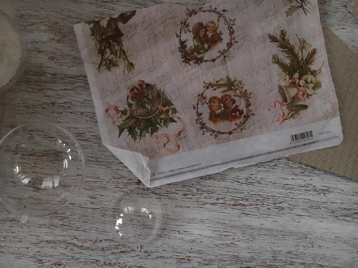 Bolas de navidad con papel de arroz