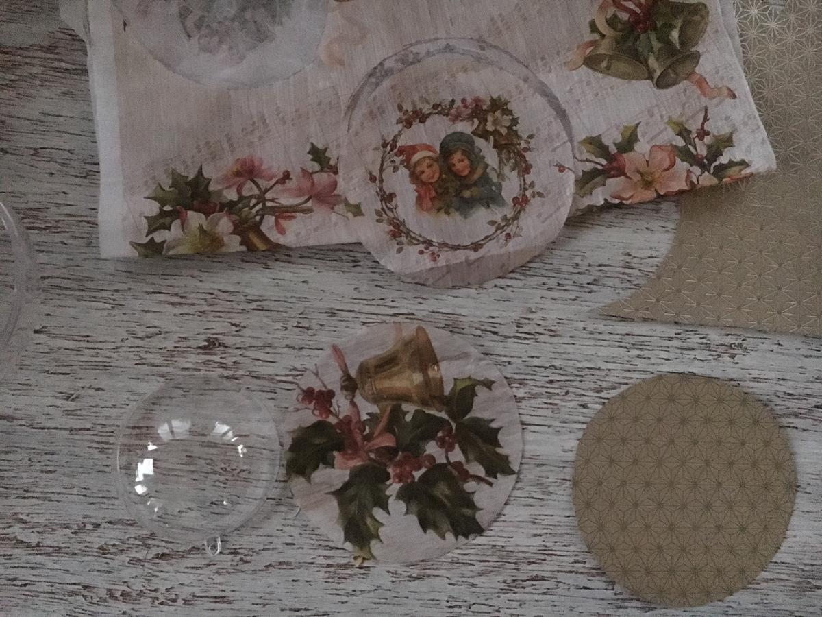 Bolas de navidad con papel de arroz