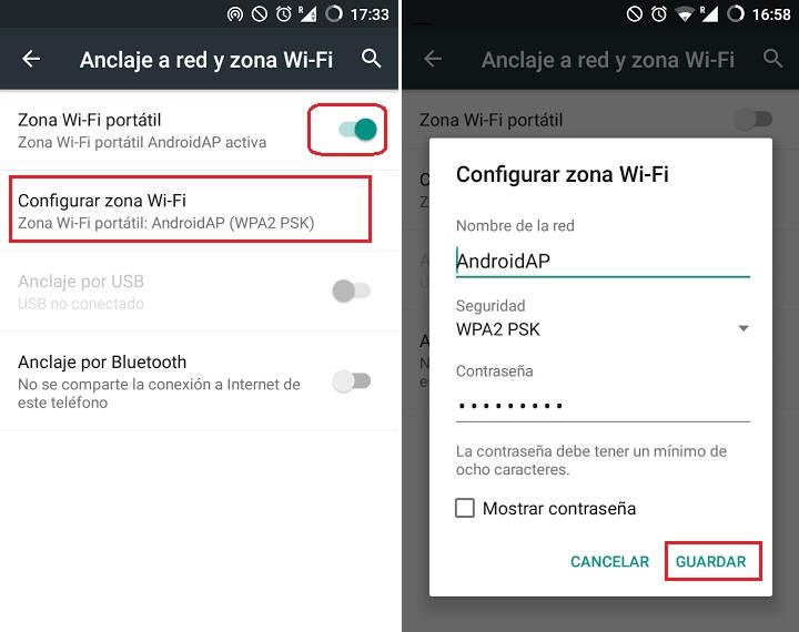 Cómo compartir la conexión a internet en Android bluetooth usb wifi router tehtering anclaje de red