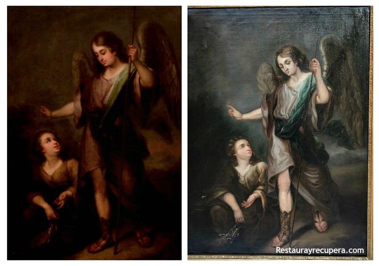 restauracion_marco_dorado_y_lienzo_comparativa_restaurayrecupera