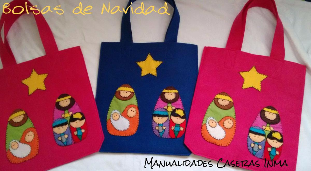 Manualidades Caseras Inma_ Bolsa Navideña para regalar 