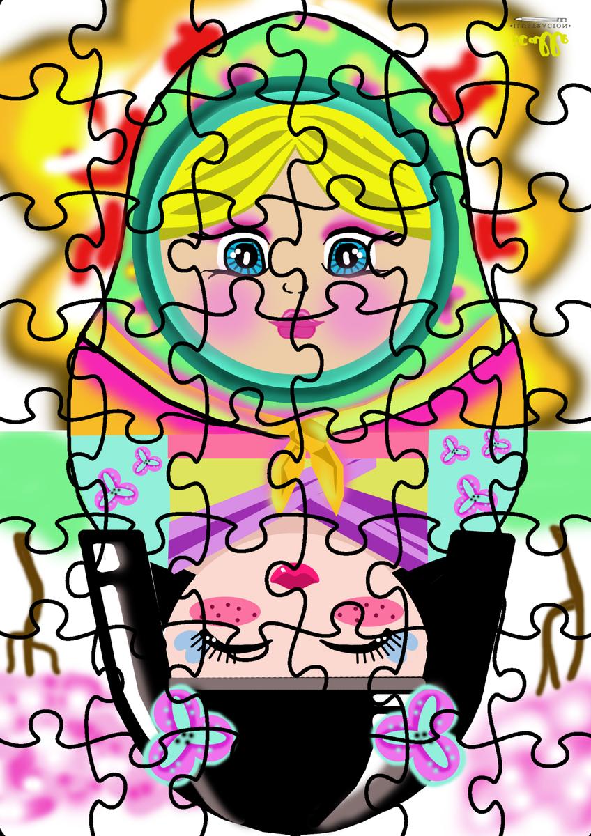 miniatura descarga puzzle matrioskas kokeshis icalleilustracion