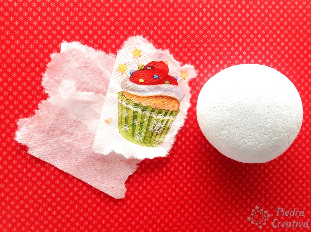 Servilleta recortada para Decoupage en piedras