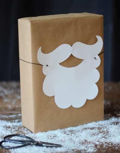 papel de regalo para navidad fácil con una barba carta de papá noel