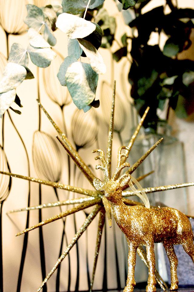 Navidad dorada y gris detalle