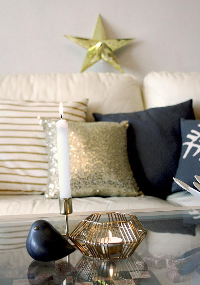 Navidad dorada y gris con estrella