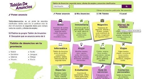 tablón de anuncios web para vender cosas