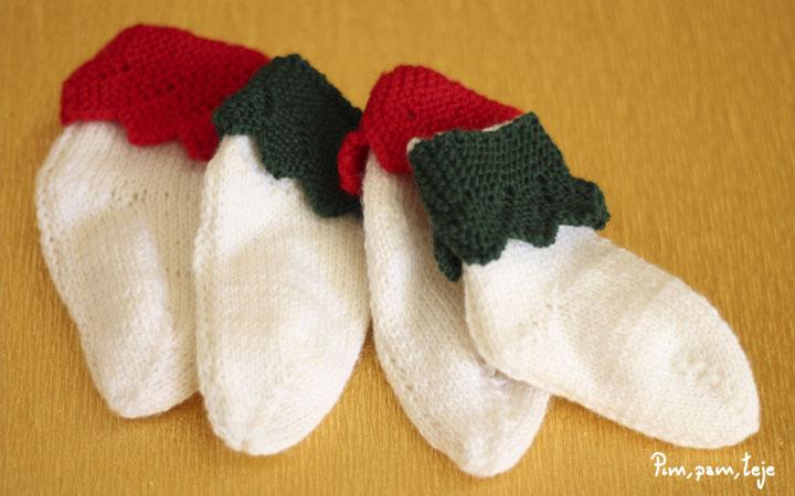 Cómo tejer calcetines navideños