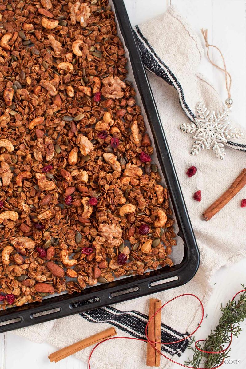 receta de granola navideña