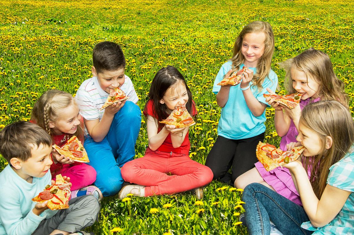 pizza party para fiestas infantiles al aire libre