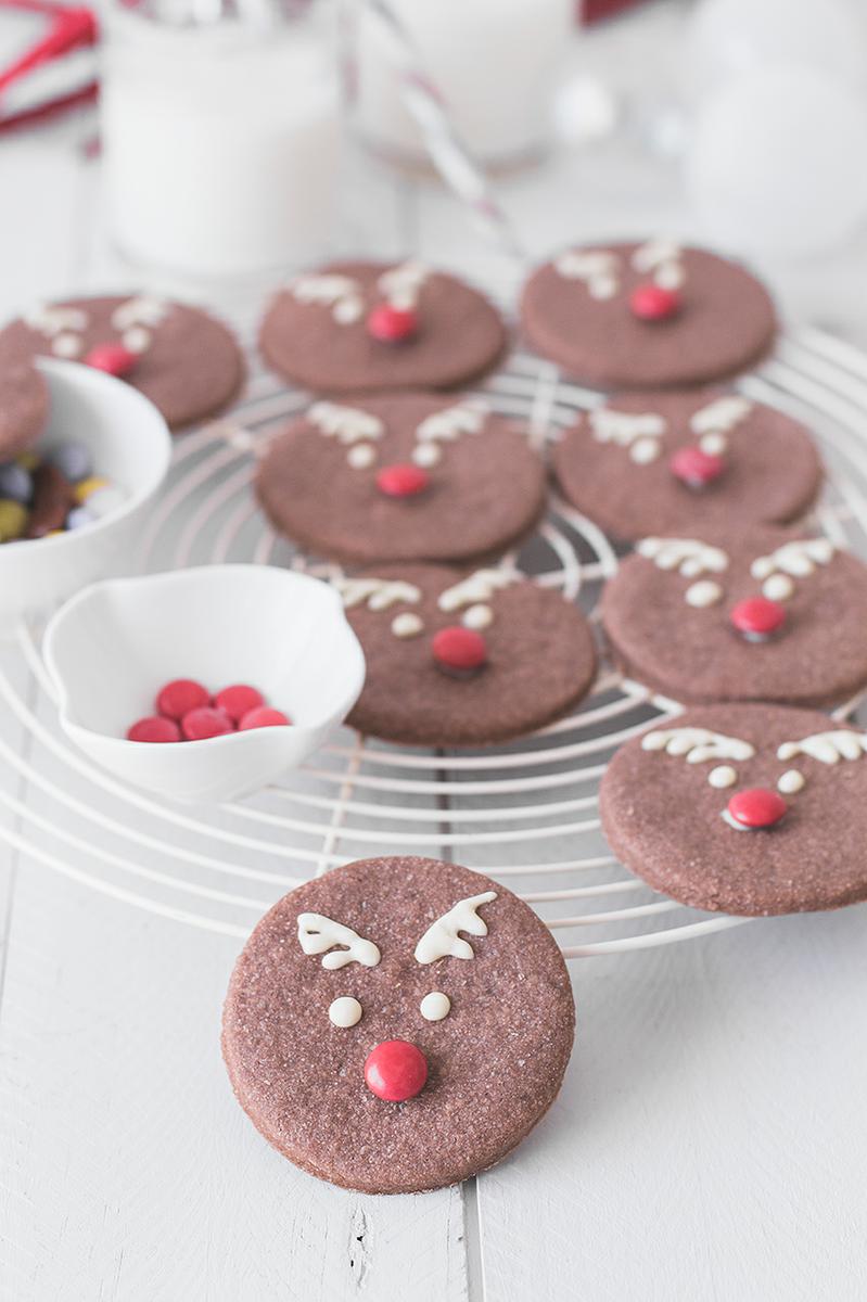 galletas reno de chocolate caliente