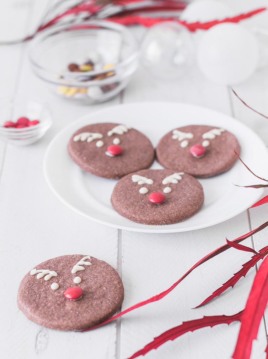 galletas reno de chocolate caliente