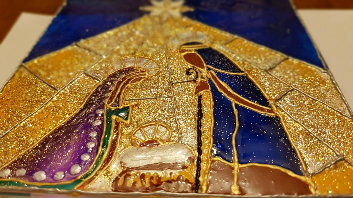 Portal de Belén. Pintura vitral.