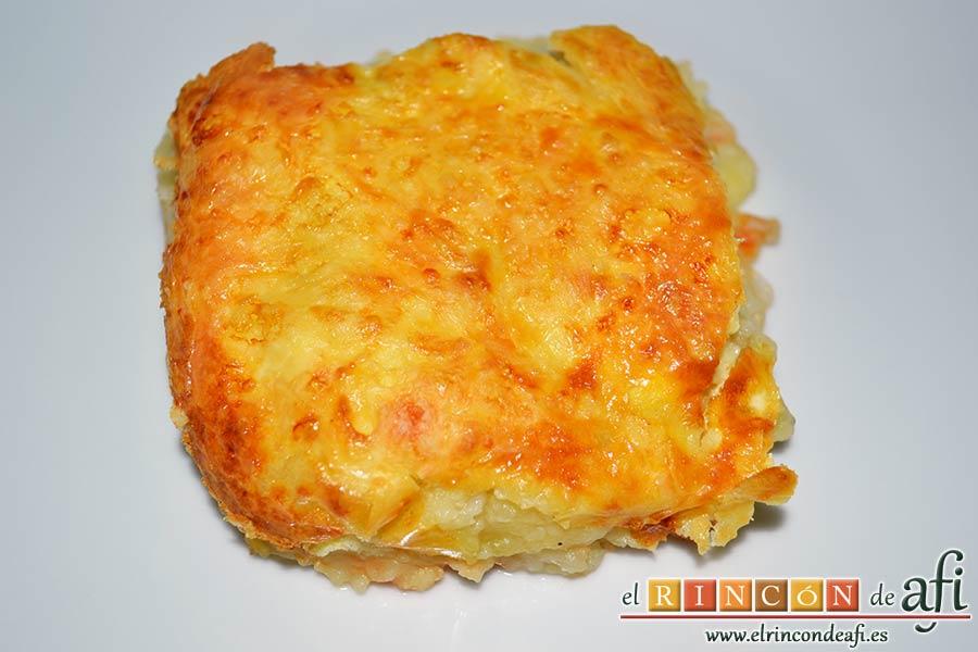Pastel de bacalao, sugerencia de presentación