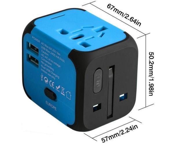 Adaptador Universal de Viaje Azul Milool