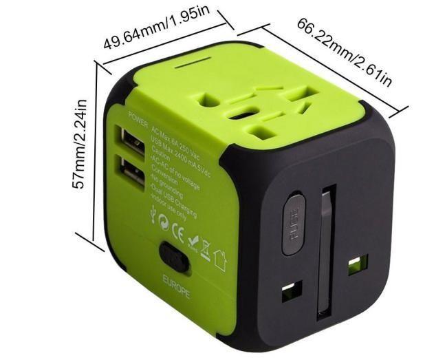 Convertidor de Enchufes para Viajes - Dimensiones