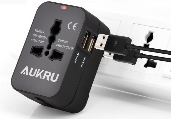 Adaptador de corriente para Viajes - Forma aplanada