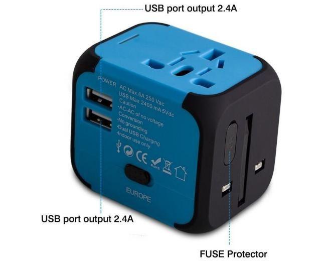 Convertidor de enchufe universal Milool Azul