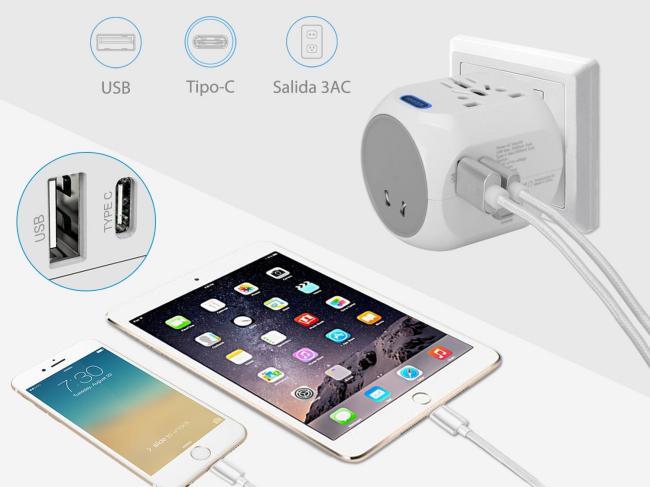 Convertidor de Enchufes Universal Milool Gris