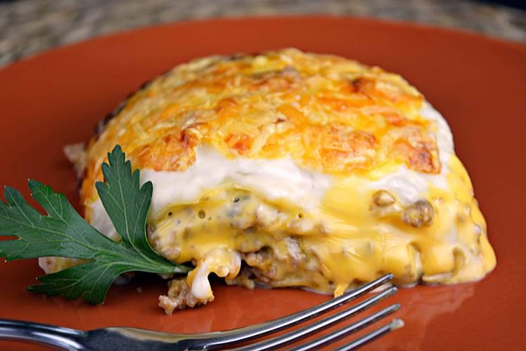 Lasaña de carne y setas