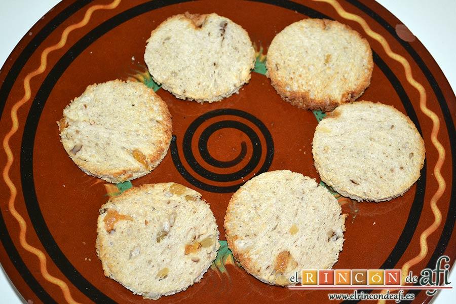 Rosas de salmón, tostar ligeramente y dejar que enfríen