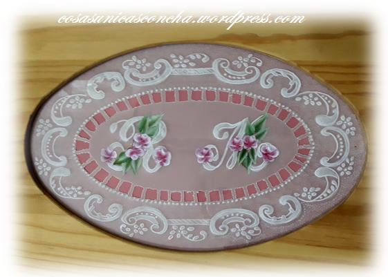 Pergamano con iniciales para la caja joyero