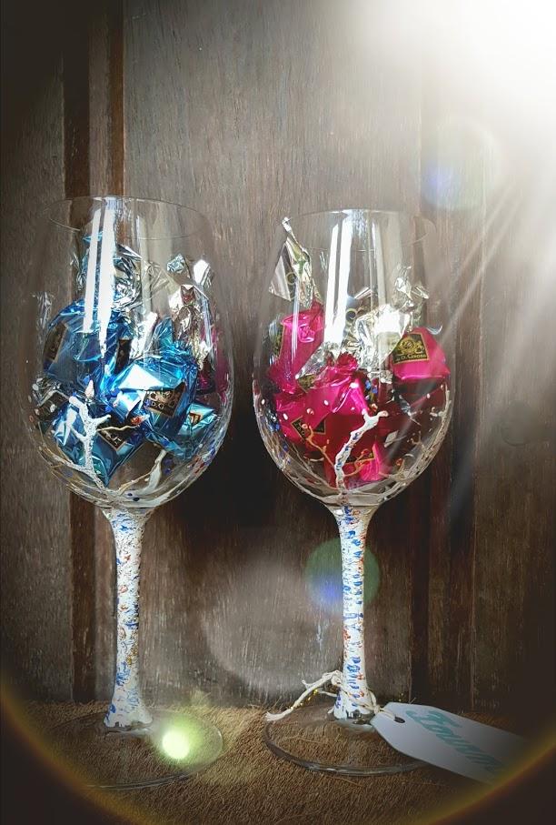 Copas de cristal pintadas a mano (Modelo: Abedul 2017)