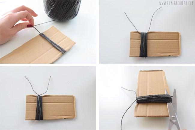 como hacer borla de lana