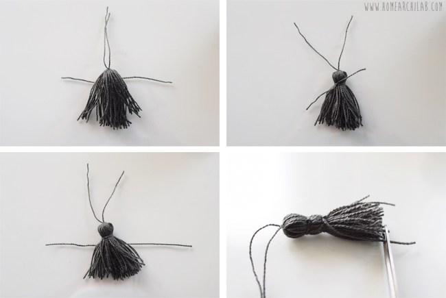 como hacer marcapaginas con borla